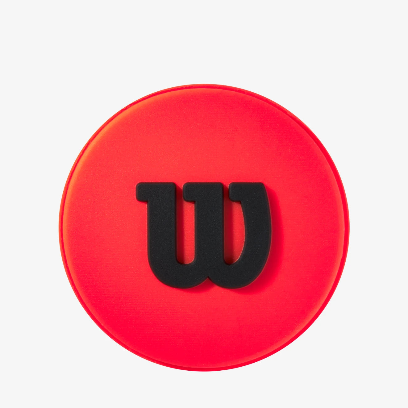 Red circular object with a black 'w' logo on a white background