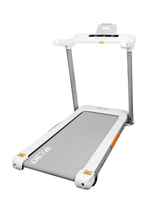 Foldable treadmill on a white background